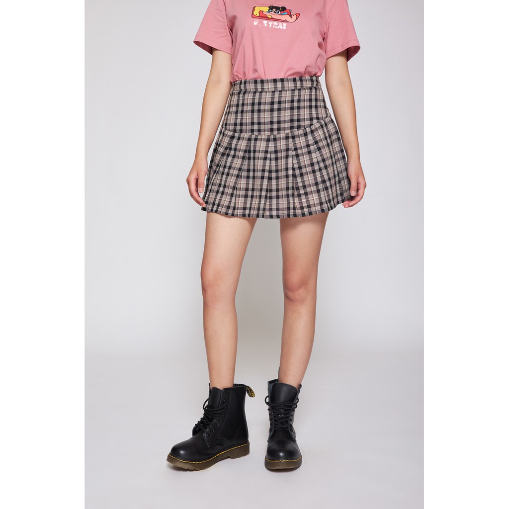 Chân Váy Nữ BOO Xếp Ly Kẻ Caro Nhiều Màu Trendy