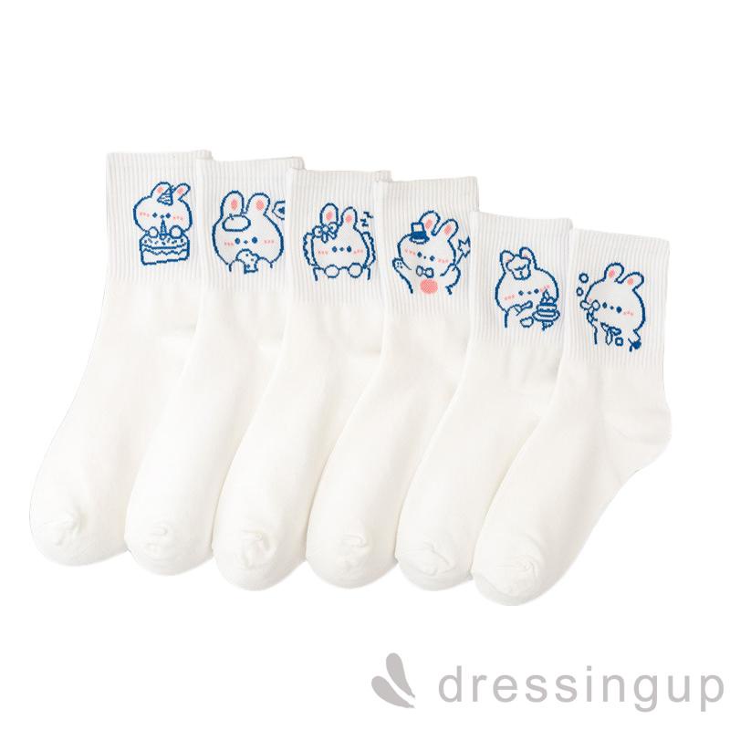 Đôi Tất Cotton Hoạ Tiết Chú Thỏ Dễ Thương Cho Nữ