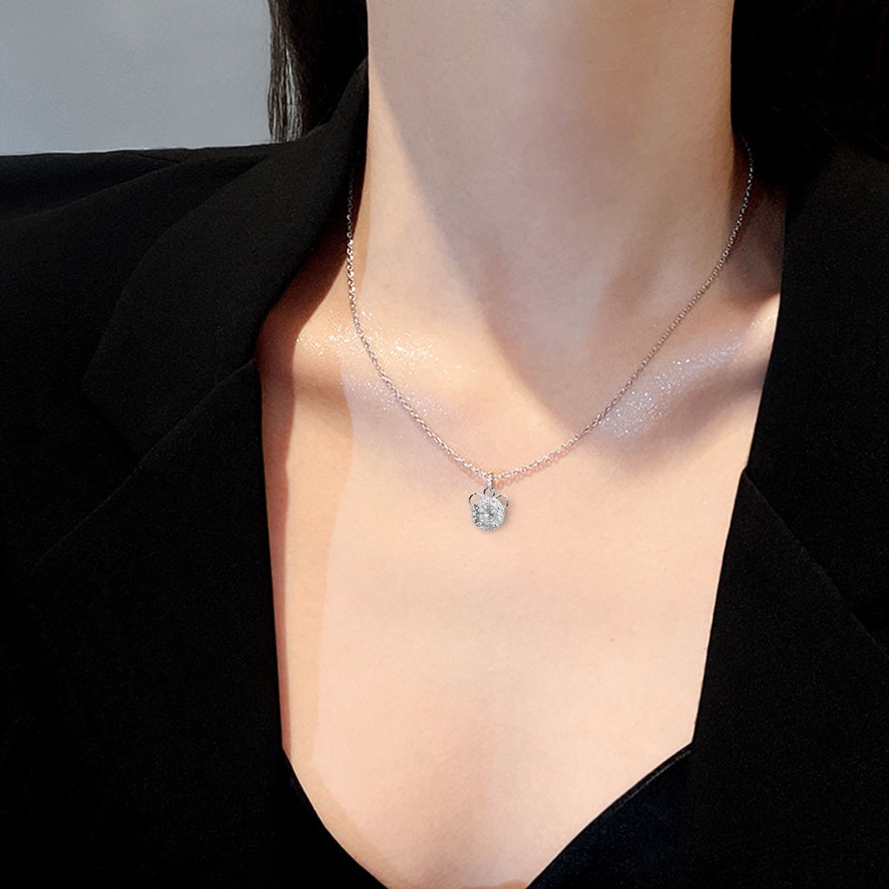 Vòng cổ titan nữ mặt hình gấu con xinh xắn dễ thương mẫu mới 2023