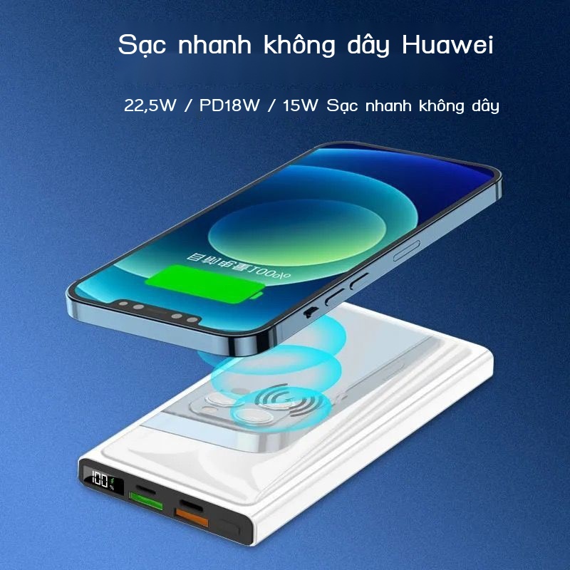 ┅ Ngân hàng điện không dây 22,5w 20000 mAh sạc nhanh 10000 pin dự phòng di động Android Apple phổ thông