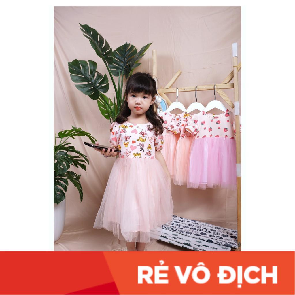 Váy bé gái chất cotton phối chân ren mềm, đẹp. Sz 1-10 từ 10-28kg. Màu sắc dễ thương, xinh xắn