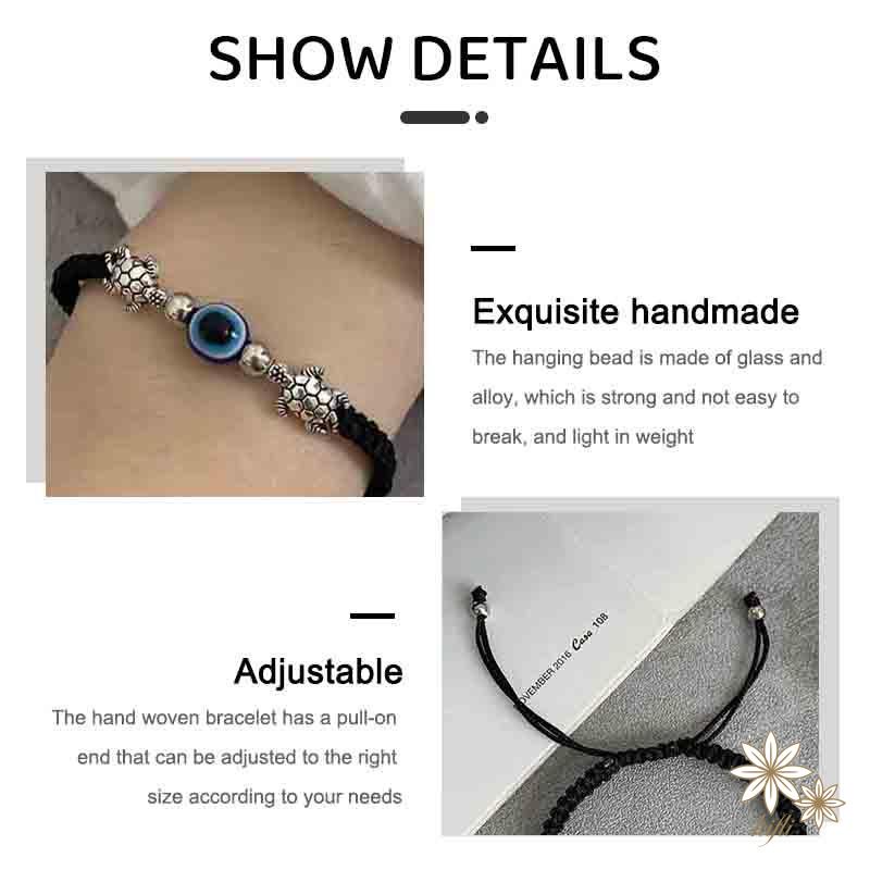 Vòng Tay Blessed Evil Mắt Quỷ May Mắn Bện Thủ Công Có Thể Điều Chỉnh Quà Tặng Cho Cặp Đôi