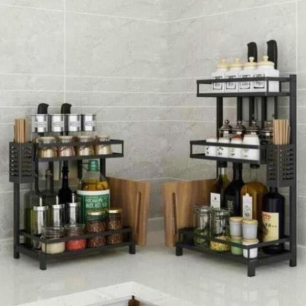 Kệ Đựng Gia Vị ❤️FREESHIP❤️ kệ đựng gia vị INOX Sơn Tĩnh Điện Chống Rỉ Cao Cấp 2, 3 Tầng Bản Đầy Đủ/Tiết Kiệm | BigBuy360 - bigbuy360.vn