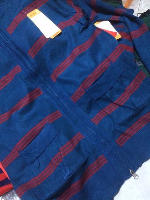 Áo khoác thun len sọc trung niên hàng QC xịn | BigBuy360 - bigbuy360.vn