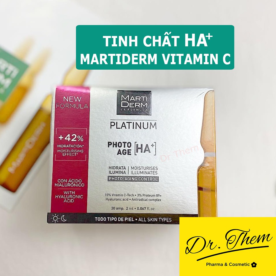 ✅[CHÍNH HÃNG] MartiDerm Vitamin C 15% - Ampoules Platinum Photo Age HA+ Tinh Chất Chống Lão Hóa, Sáng Da, Dưỡng Ẩm