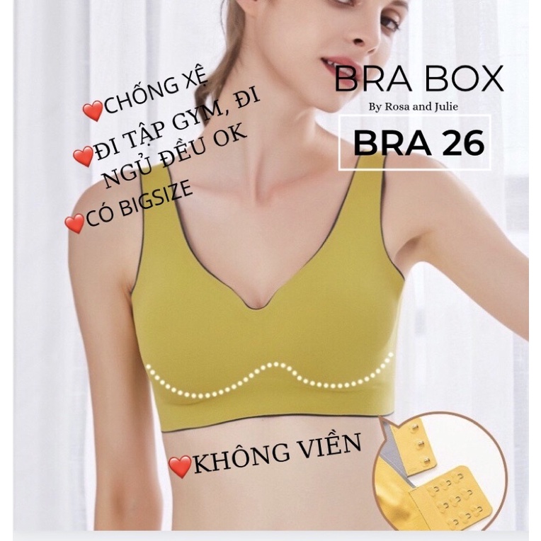 Áo lót chống xệ cao su non, áo ngực không đường may tập gym BRA26 BRABOX