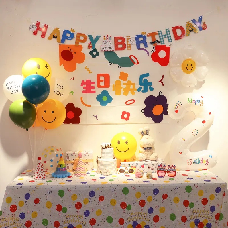 Dây Cờ Treo In Chữ Happy Birthday Xinh Xắn Dùng Để Trang Trí