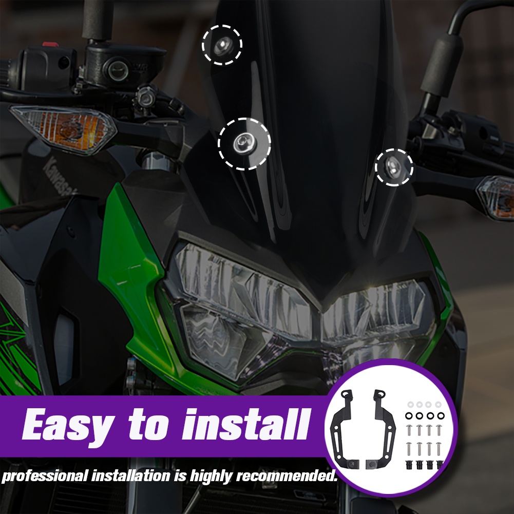 VISER Kính Chắn Gió Chuyên Dụng Cho Xe Mô Tô Kawasaki Z250 Z400 2019-2023 Z 400