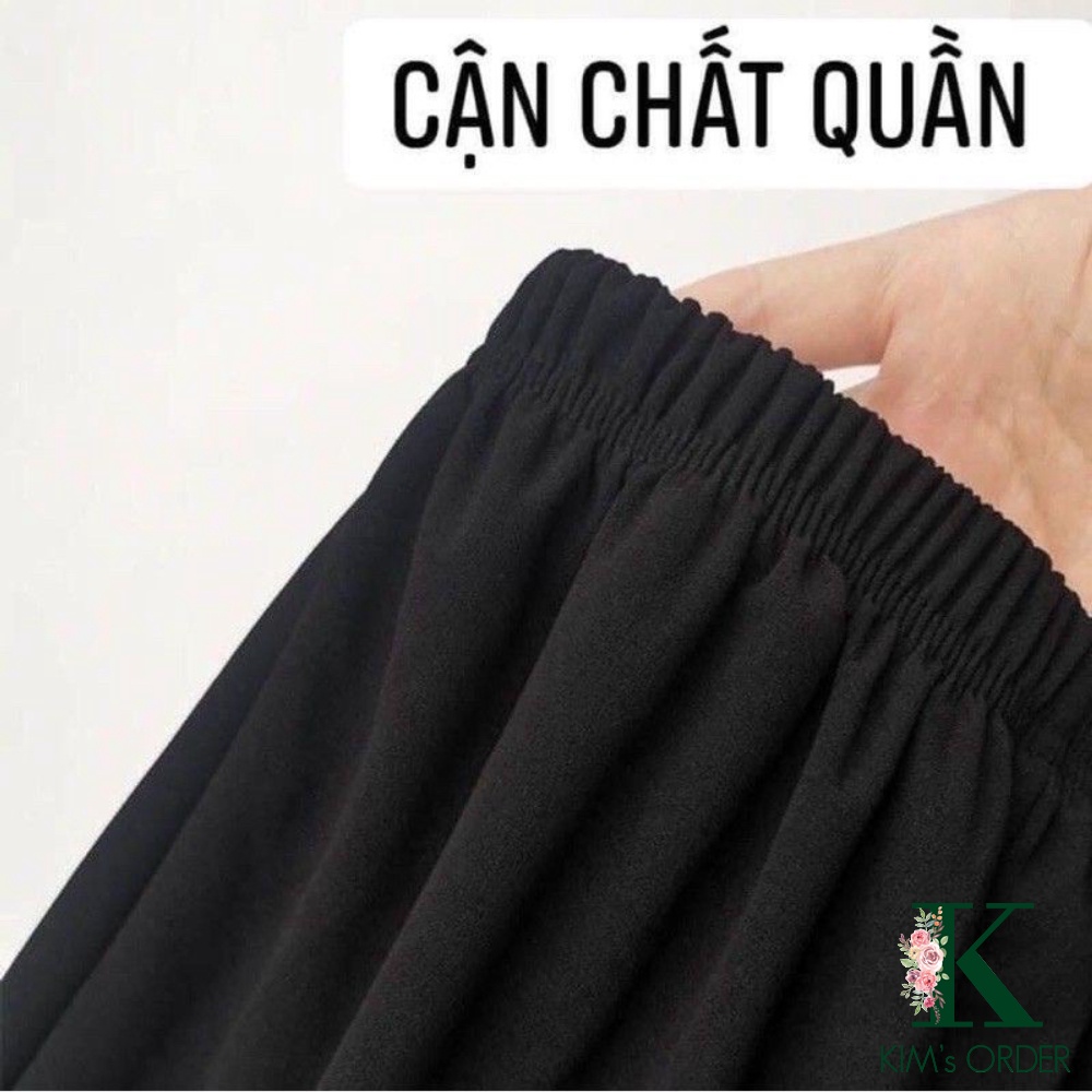 Quần ống suông cạp chun lưng cao ống rộng cho nữ màu đen phong cách Ulzzang đủ size hách dáng có bigsize | WebRaoVat - webraovat.net.vn