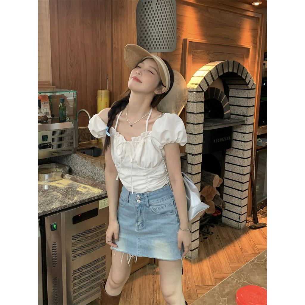 Áo Sơ Mi Cổ Yếm Phong Cách Chic Xinh Xắn Cho Nữ  tao bao