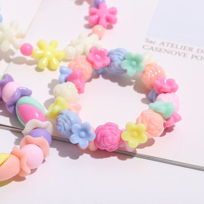 Vòng Tay Chuỗi Hạt Nhựa Acrylic Nhiều Màu Dễ Thương Cho Bé