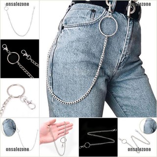 Móc chìa khóa dây xích kim loại dài tiện dụng phong cách thời trang punk