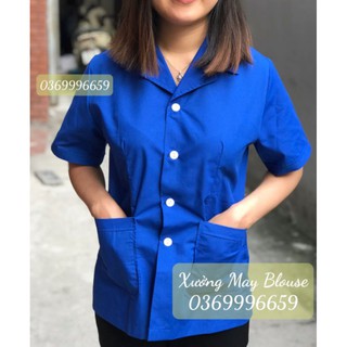 Áo tạp vụ, áo vệ sinh công nghệ Nam- Nữ xanh lam