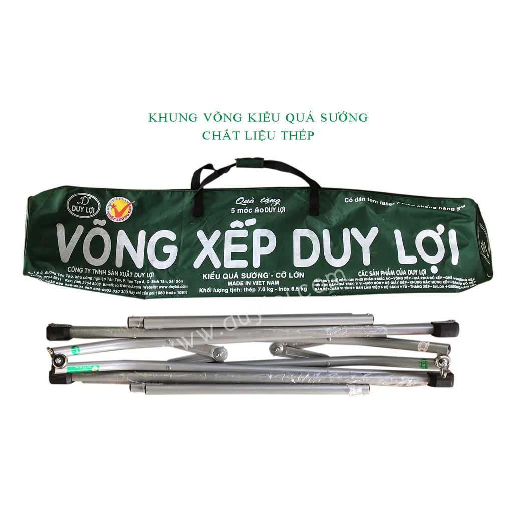 Khung võng xếp Duy Lợi thép - cỡ đại ( không bao gồm võng lưới)