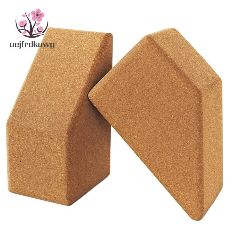 2Pack Cork Yoga Blocks Trapezoid Yoga Block Set Exercise for Home Gym