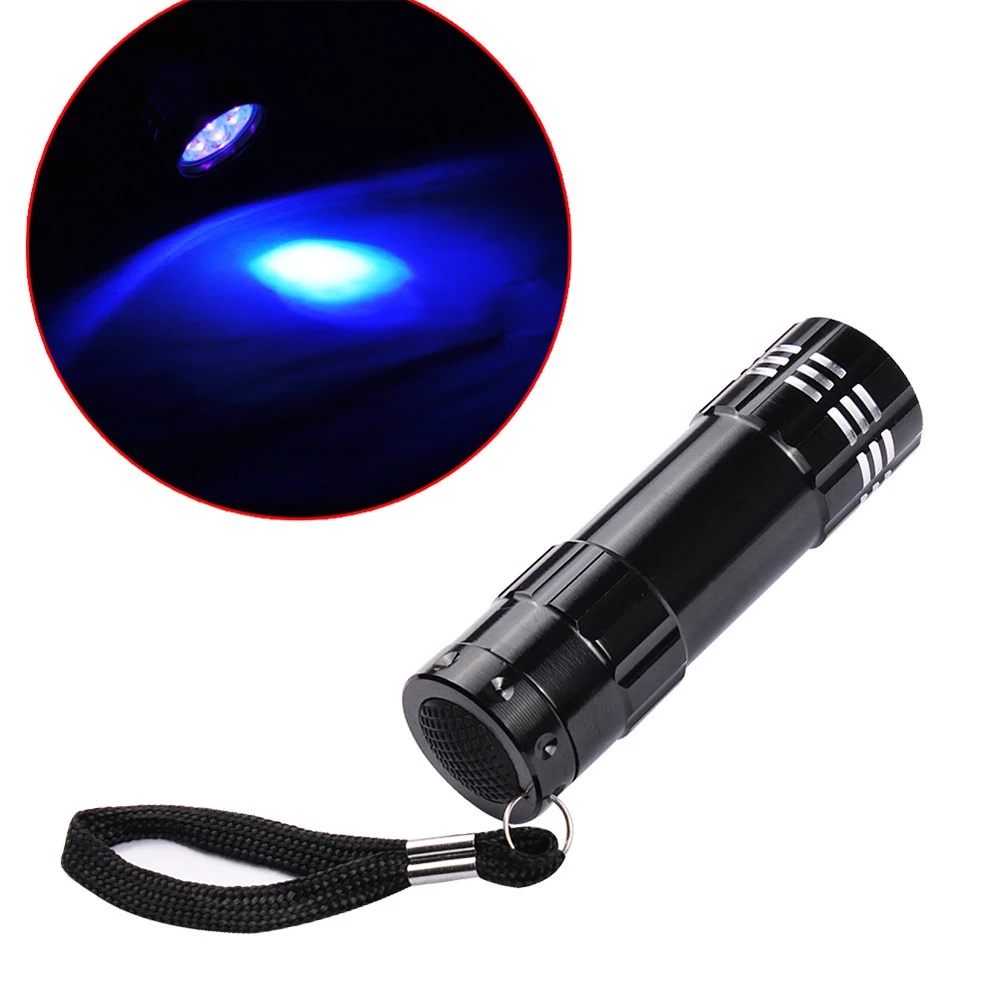 Đèn pin UV 9 bóng led cầm tay mini
