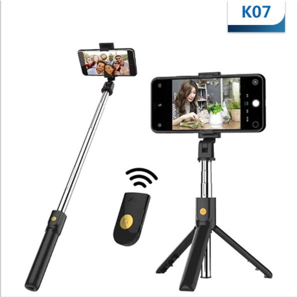 Gậy Tự Sướng Đứng  kèm đồ bấm Bluetooth - Selfie Tripod K07 3 In 1 - K07 Mới Nhất [GẬY TỰ S | BigBuy360 - bigbuy360.vn