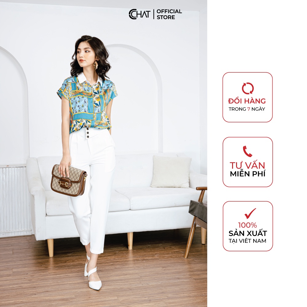 Áo Sơ mi hoạ tiết vai chờm CCHAT