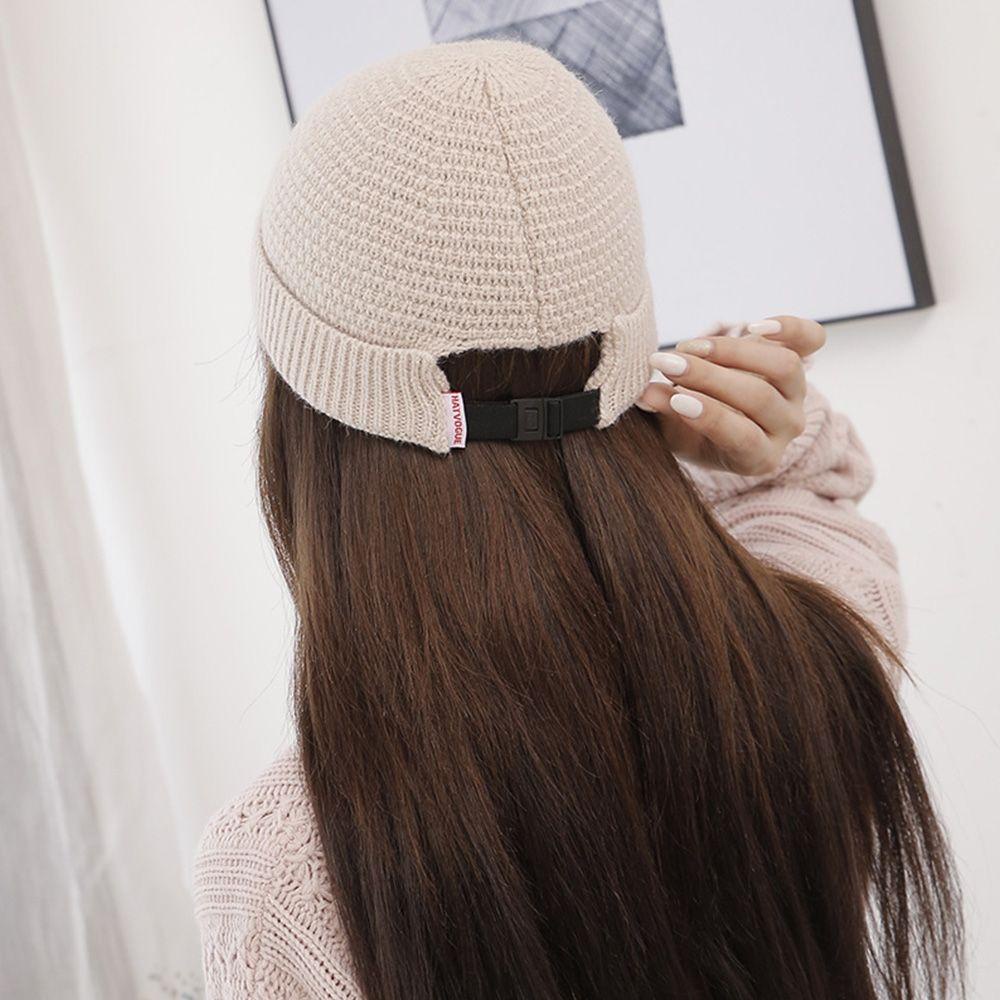 Mũ Len Trùm Đầu Màu Trơn Dễ Thương Cho Nữ