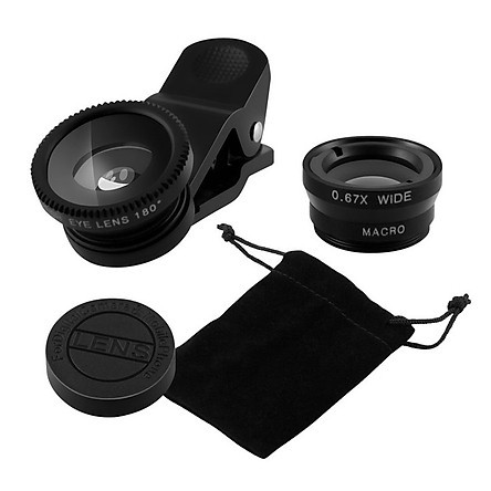 [GIÁ CỰC RẺ] ⚡Ống Lens /Ống kính macro góc rộng mắt cá 3 trong 1:ống mắt cá + Ống kính góc rộng + Ống kính macro đen