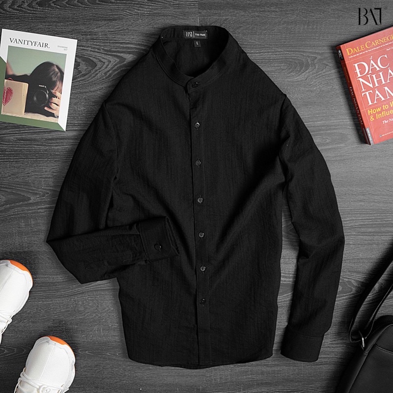 Áo sơ mi nam dài tay, Áo sơ mi cánh chất đũi Hàn,Áo sơ mi nam dài tay cổ tàu,Áo cánh nam dài tay