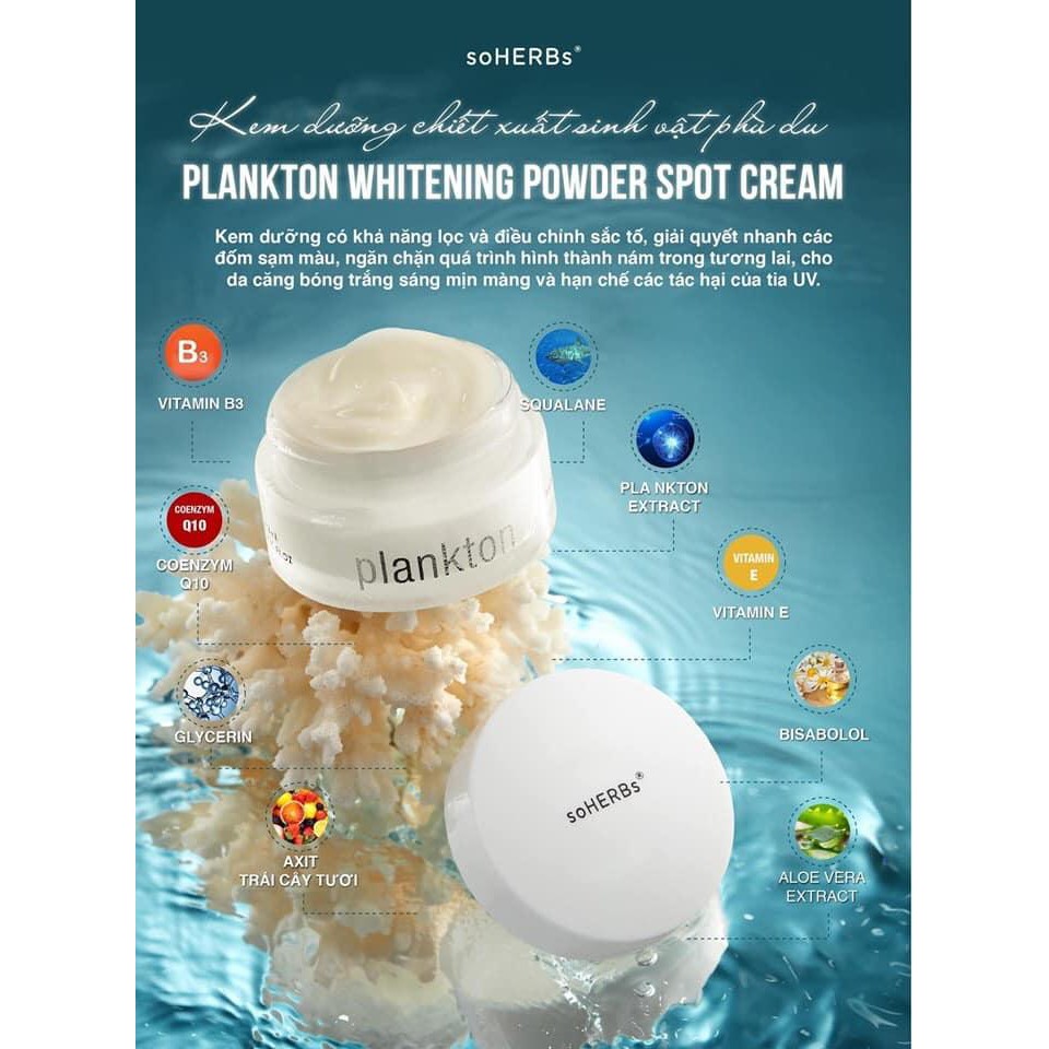 KEM DƯỠNG ẨM - TRẮNG DA PLANKTON – WHITENING POWER SPOT CREAM soHERBs 30ml