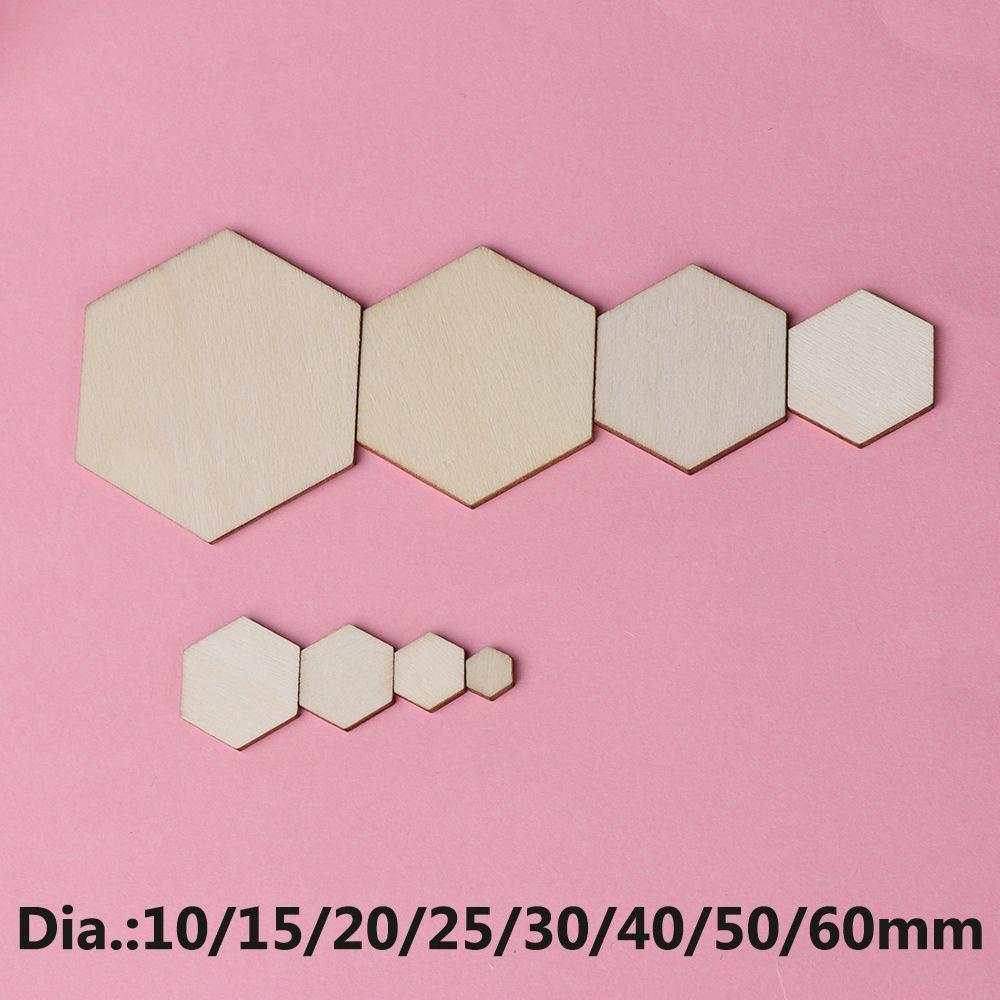 Set 50 / 100 Miếng Gỗ Lục Giác Trang Trí Mới
