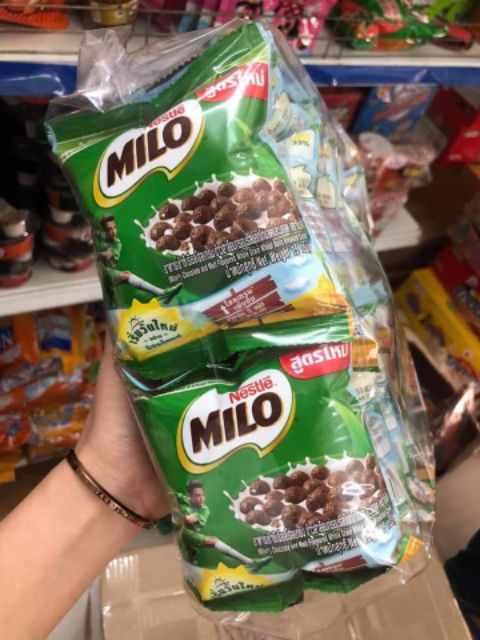 Ngũ cốc Milo Thái Lan ăn liền cho bé bịch 12 gói mỗi gói 15g.