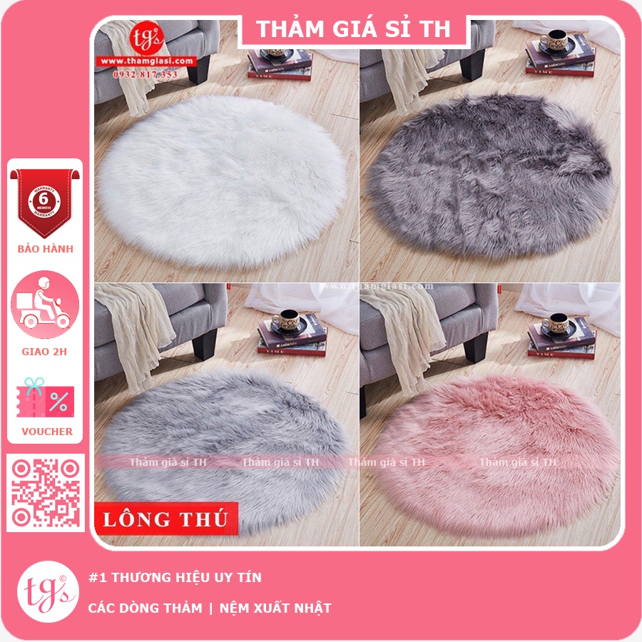 Thảm Lông chụp ảnh hình tròn chụp quần áo, đầm váy, mĩ phẩm [nhiều size [nhiều màu