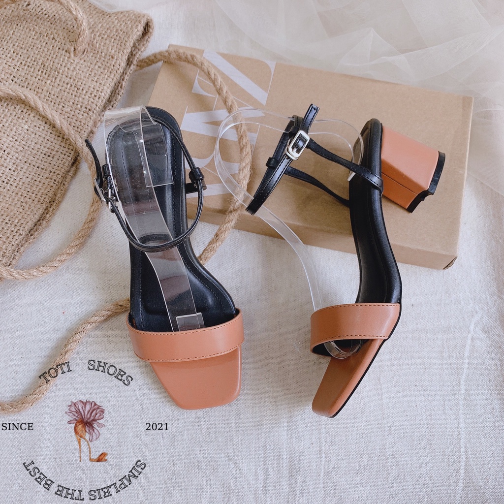 GIÀY CAO GÓT THỜI TRANG TOTIIE SHOES - SANDAL NỮ KHÓA CÀI - GUỐC NỮ 5 PHÂN QUAI MẢNH - SANDAL CAO GÓT ĐẾ VUÔNG G2012150