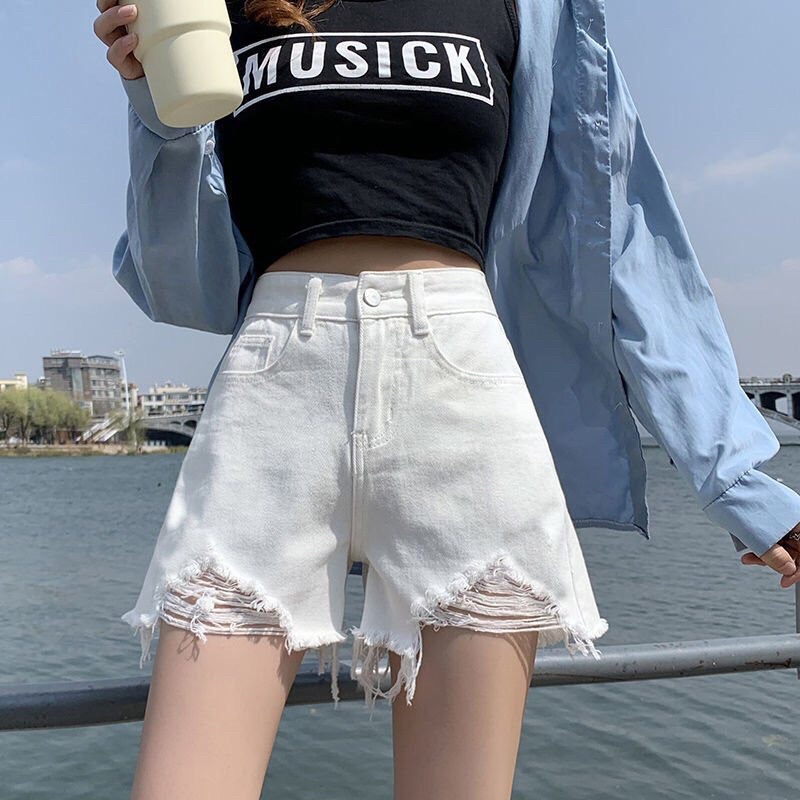 Quần sóc jeans nữ rách 1 cúc mẫu mới về 2022 hàng Quảng Châu mã #852