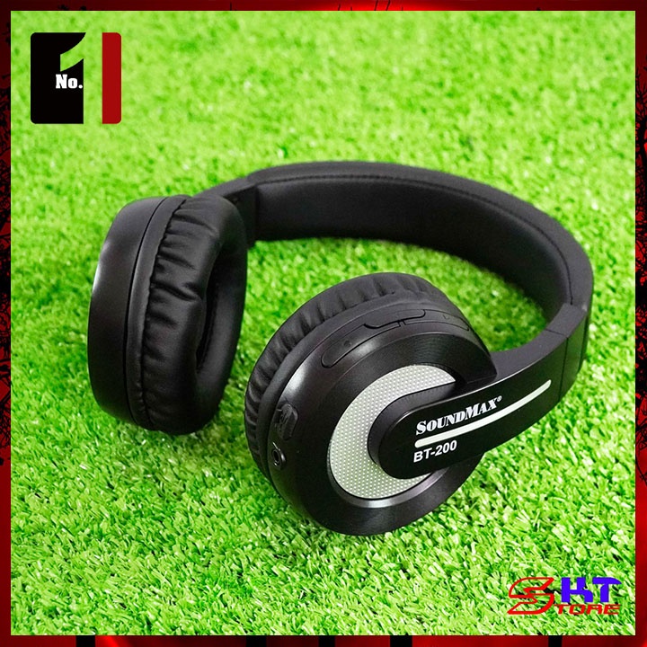 Tai Nghe Headphone Chụp Tai Bluetooth Chính Hãng SoundMAX BT200 Tai Nghe Nhạc Điện Thoại Úp Tai Không Dây