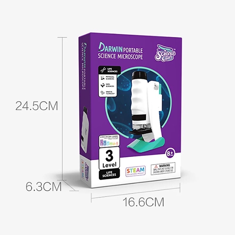 KÍNH HIỂN VI BỎ TÚI mini cho bé khám phá khoa học kính hiển vi cầm tay đồ chơi thông minh steam chính hãng sciencecan