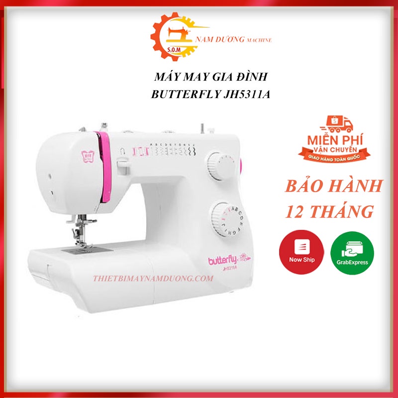 Máy may cơ gia đình Butterfly JH5311A  &gt; CHÍNH HÃNG &lt; lập trình đường may hiện đại nhỏ gọn nhiều chức năng