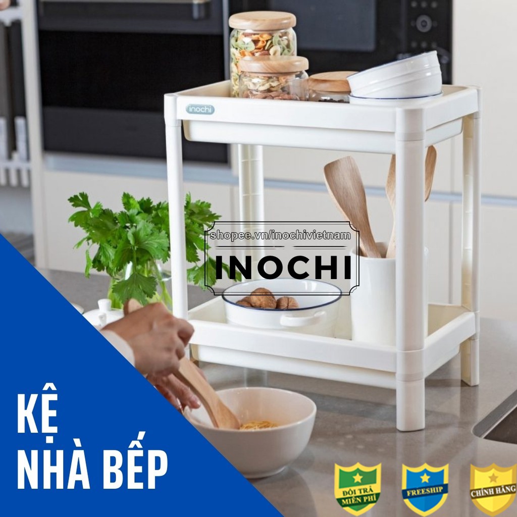 Kệ nhà tắm -Kệ để đồ Đa Năng 2 Tầng Inochi Nhựa Dùng Để Đựng Gia Vị Nhà Bếp thông minh Cao Cấp Nhật Bản KE001