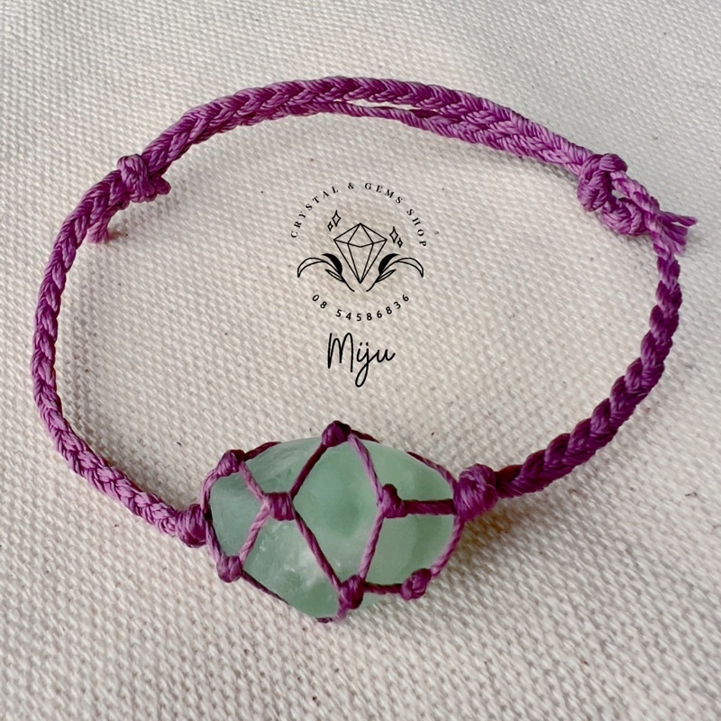 Nhiều mẫu - Vòng tay đan dây đá thô