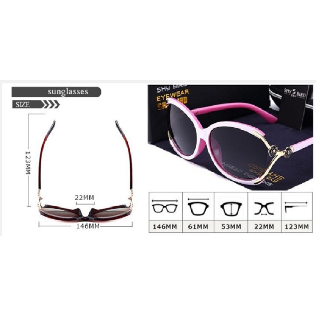 Kính mát nữ Shy Bird 858 thời trang