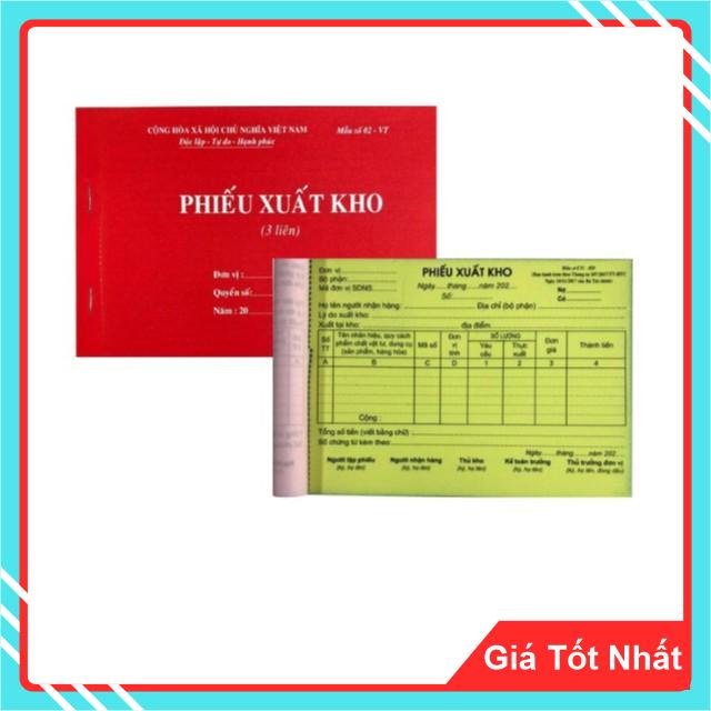 Phiếu Xuất Kho 3 Liên A5 60 Tờ (13x19cm) Loại Đẹp - Giúp Ghi Lưu Đầy Đủ Thông Tin Trong Việc Xuất Hàng Hóa Ra Khỏi Kho