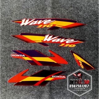 Tem wave thái 110 màu đỏ hàng zin 3 lớp sắc nét