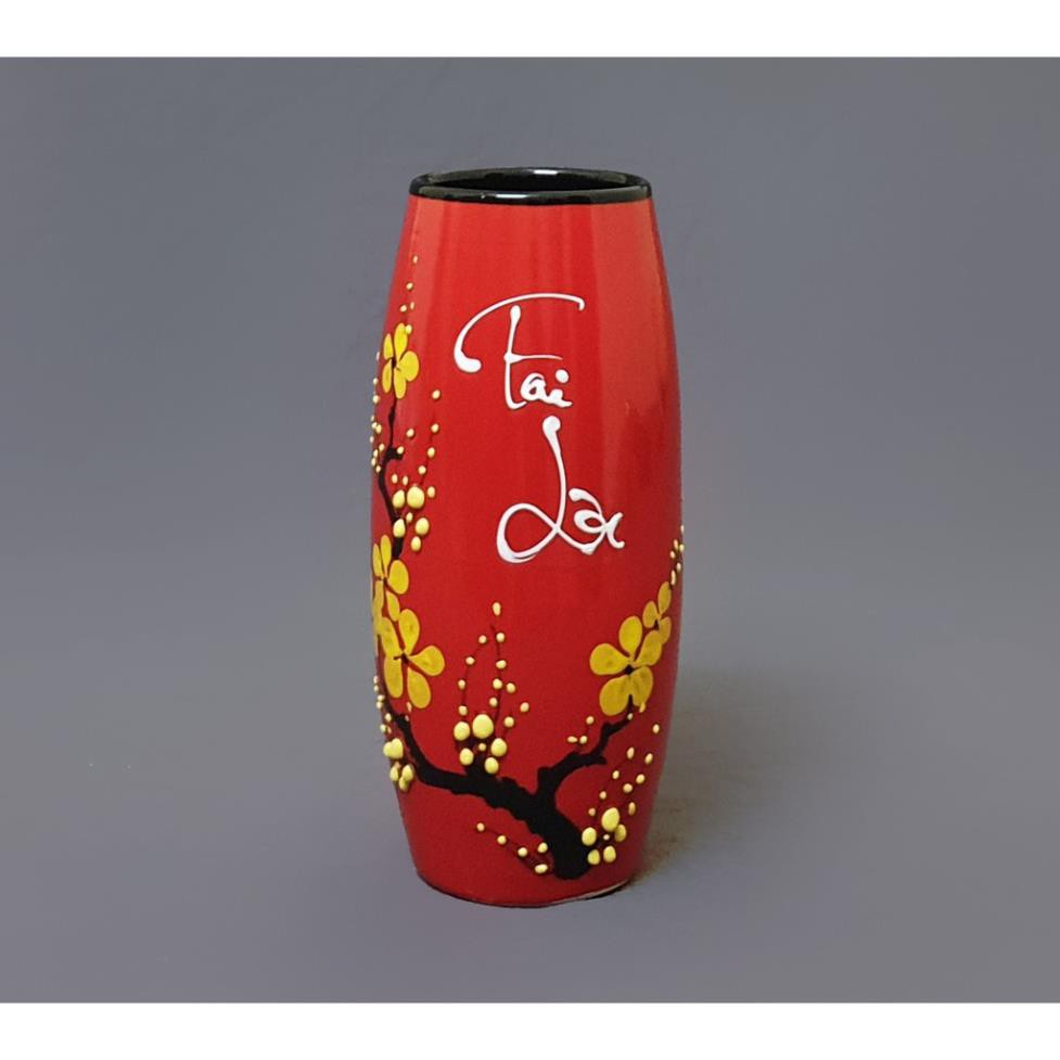 Lọ hoa sứ cao cấp Bát Tràng cao 20cm S102 - 6 màu men