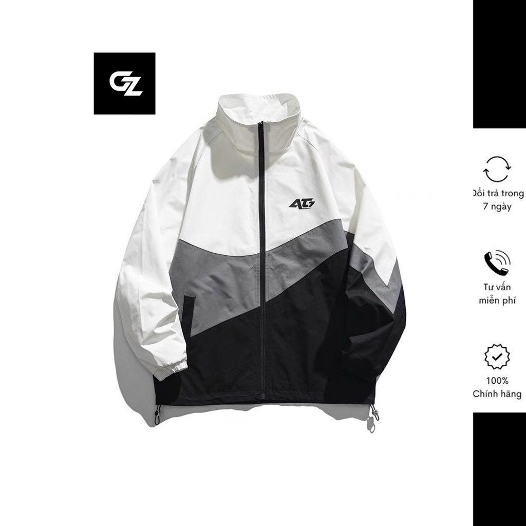 Áo khoác gió AG nam nữ 2 lớp chất liệu dù cao cấp unisex form rộng đi mưa,cản gió,chống nắng -GZ193
