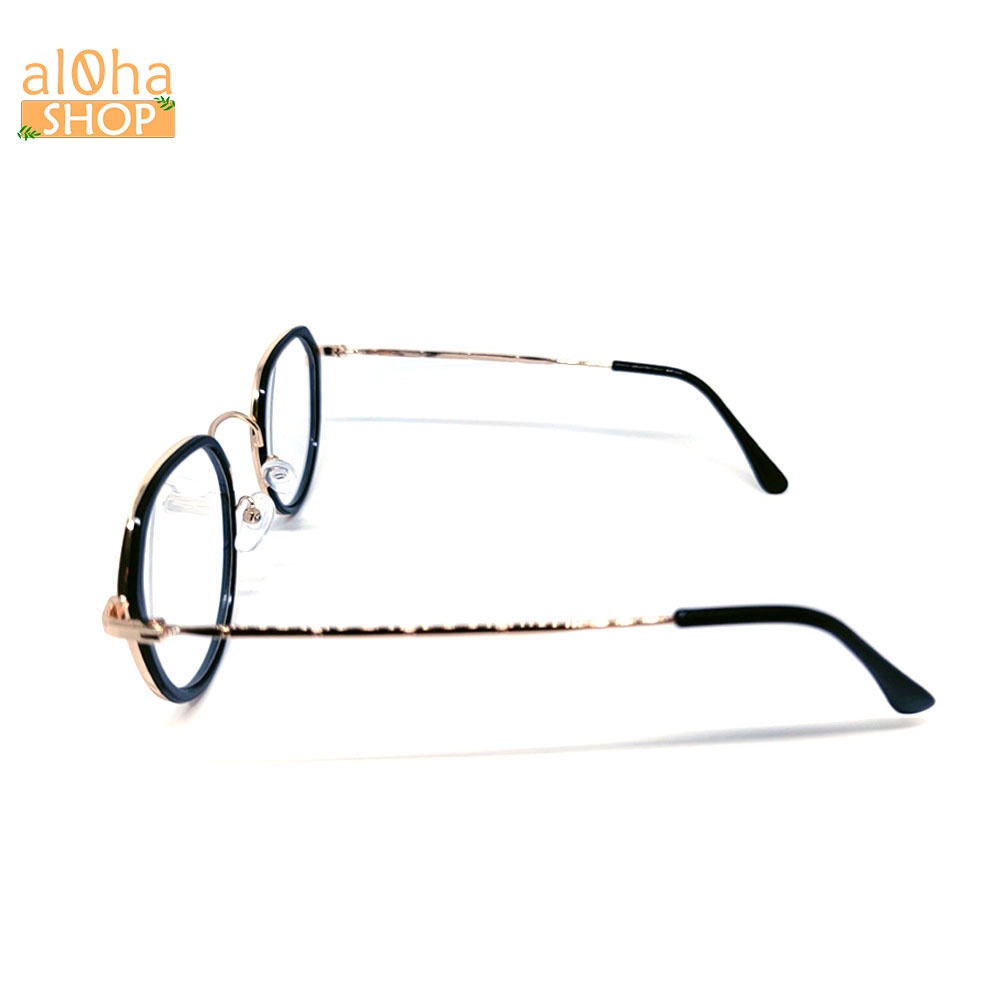 Mắt kính thời trang chống bụi gọng sắt tròn K008 unisex nam nữ phong cách tri thức, lịch sự - al0ha Shop