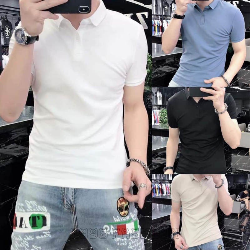 Áo thun nam POLO trơn vải cá sấu cotton cao cấp ngắn tay cực sang trọng