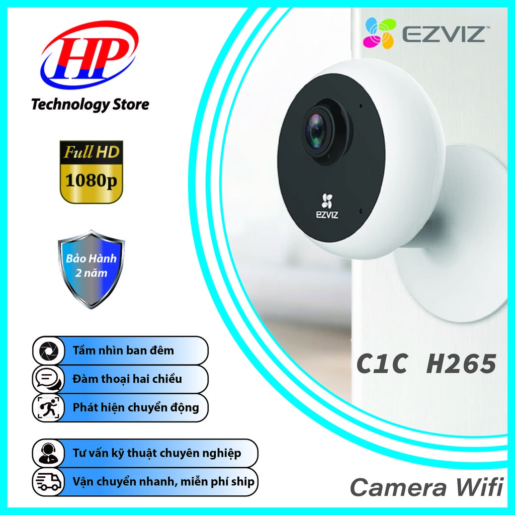 Camera Giám Sát IP Siêu Nhỏ Gọn EZVIZ Mini C1C 2MP Full HD 1080P (CS-C1C-1D2WFR) - Hàng Chính Hãng- Bao Hành 24 Tháng
