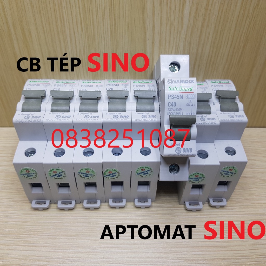 CB tép 1 pha 10A-63A sino Vanlock | aptomat tự động ngắt điện
