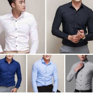 Aó sơ mi nam body hàn quốc cao cấp chất nến lụa thái chống nhăn giá rẻ !