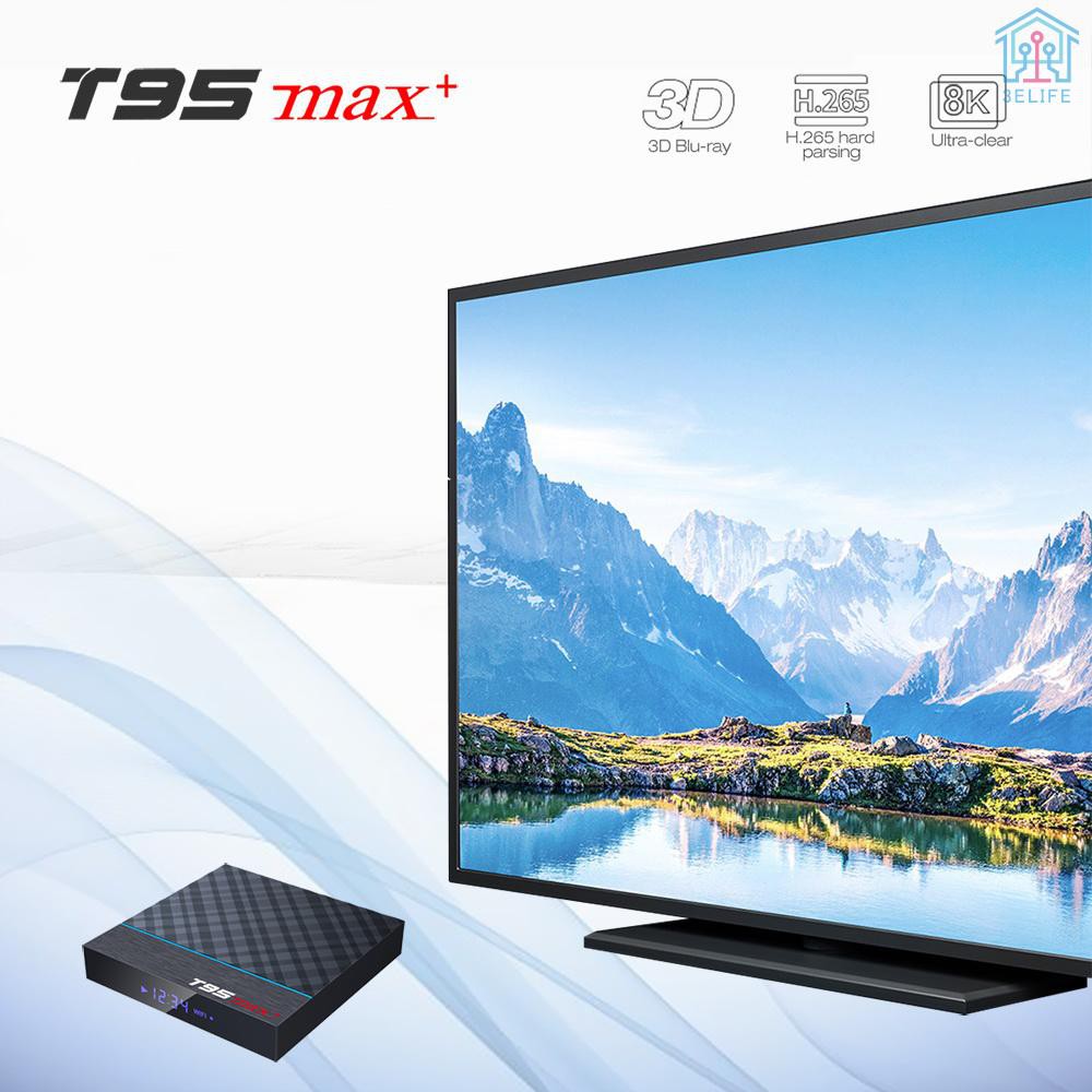 【E&amp;V】T95 MAX Plus Smart TV Box Android 9.0 S905X3 64 Bit 2.4G+5G Dual-band WiFi UHD 8K VP9 H.265 4GB/64GB