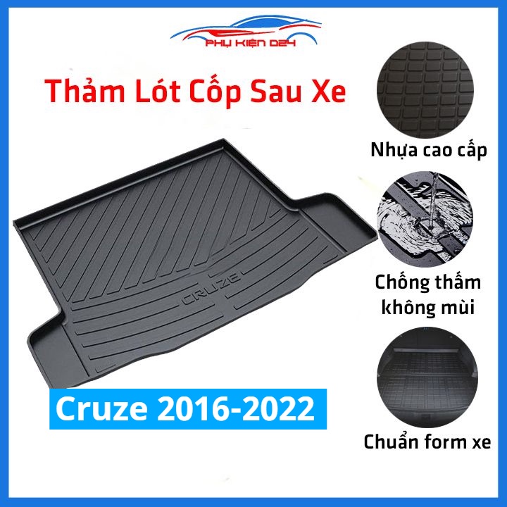 Thảm nhựa lót cốp Cruze 2016-2017-2018-2019-2020-2021-2022 nhựa dẻo dày dặn đàn hồi tốt