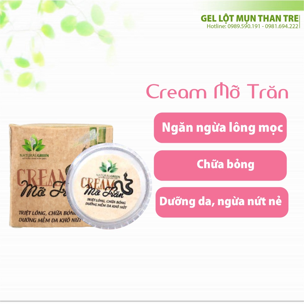 Cream mỡ trăn dưỡng da, dịu vết bỏng, se khít lỗ chân lông