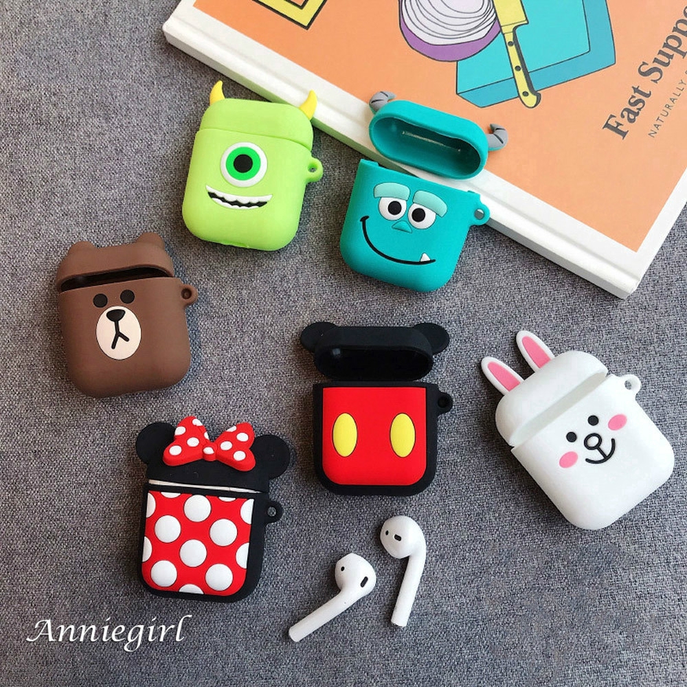 Vỏ silicone hoạ tiết hoạt hình bọc bảo vệ hộp sạc tai nghe Airpods 1/2/pro | BigBuy360 - bigbuy360.vn